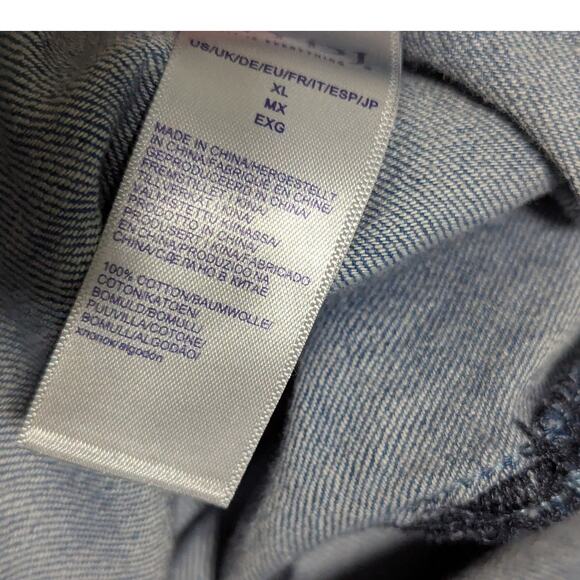 NYDJ Relaxed Denim Romper Horizon Base Blue Womens X-Large XL Jumpsuit Button Up - Picture 5 of 5